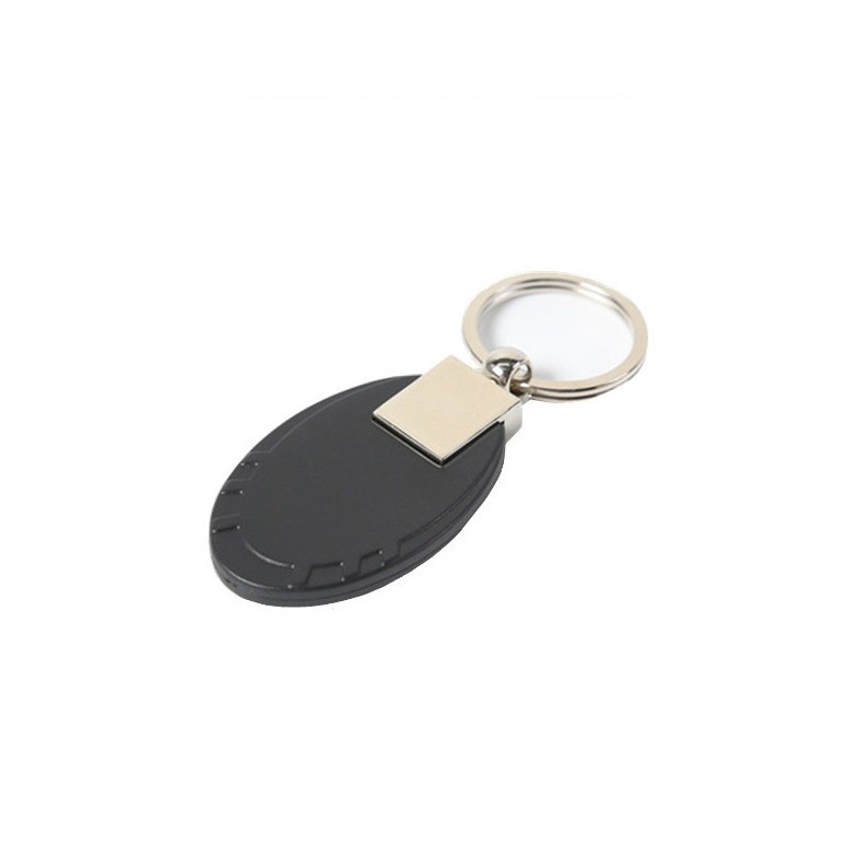 Black Metal RFID Keyfob — TK4100 ID with Metal Trim
